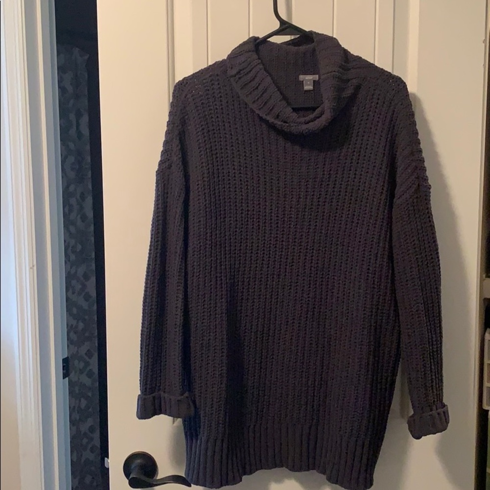 Chunky chenille turtleneck sweater